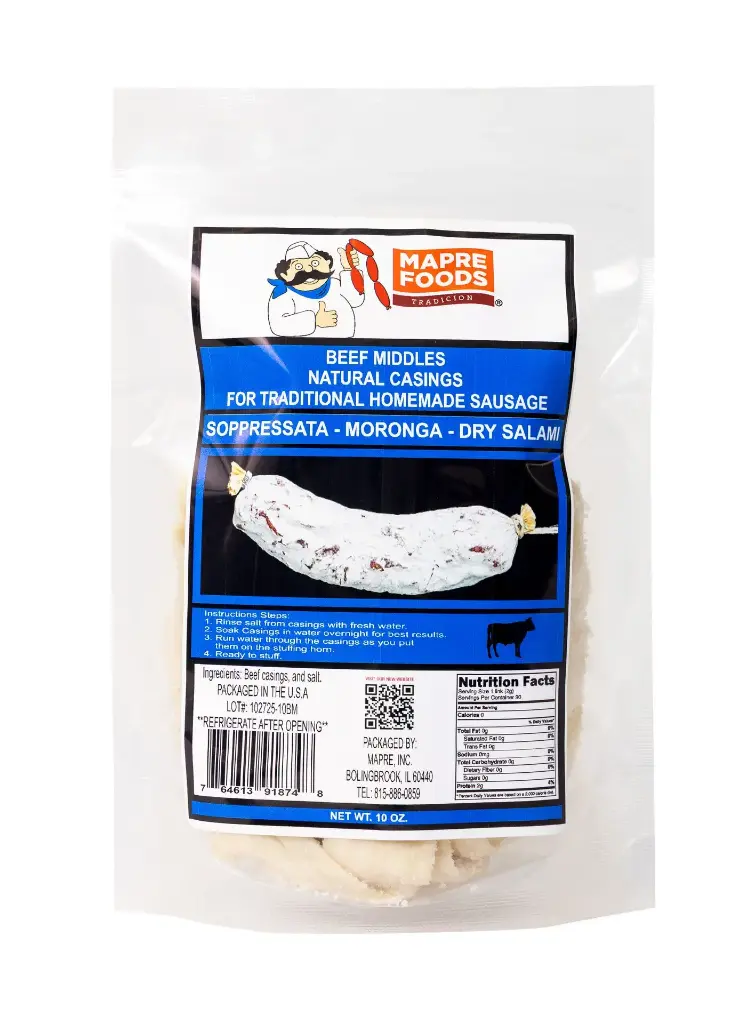 NATURAL BEEF MIDDLES CASINGS HOME PACK 10 OZ (1 UNIT)